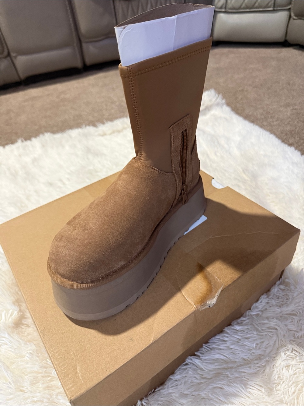 UGG Women's Mid-Calf Platform Boot in Chestnut Tan
